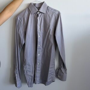 Eton Men's Elegant Gray Signature Twill Dress Shirt Contemporary